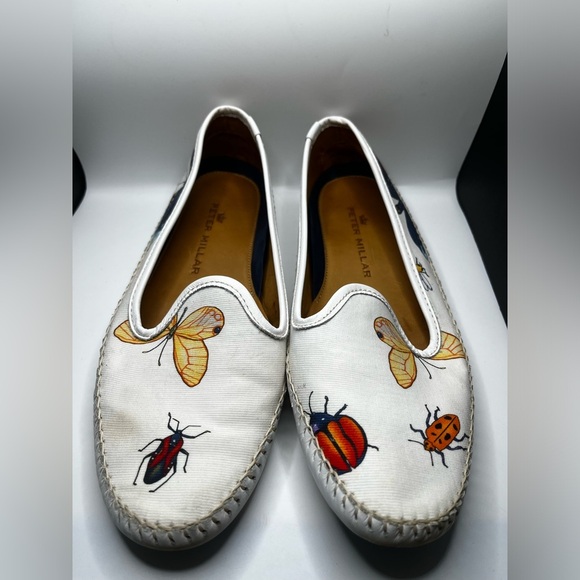 Peter Millar Signature Insetti Venetian Loafers Ivory Drivers Womens Size 9 - Picture 4 of 11